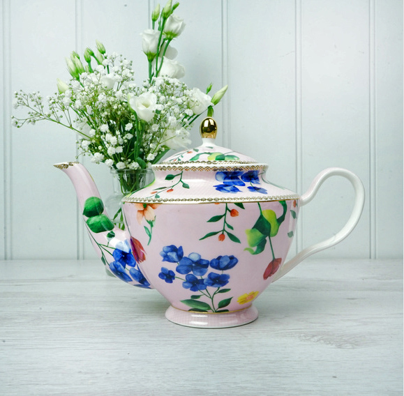 Pink Floral Teapot Large
