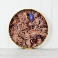 Round Amber Marble Tray 