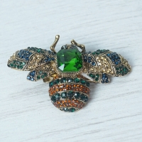 "Emerald" Bug Brooch