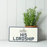 Vintage Style His Lordship Number Plate