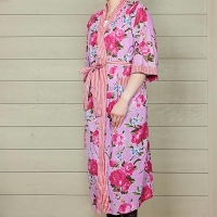 Pink Floral Cotton Dressing Gown
